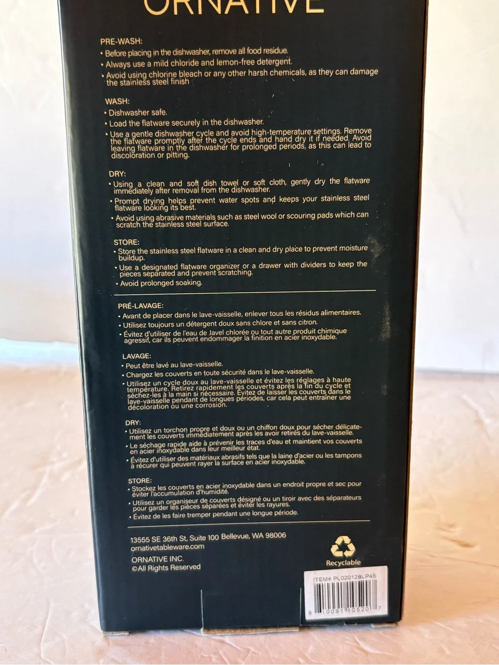 NIB - Ornative 12pc: Stainless Steel Flatware Set